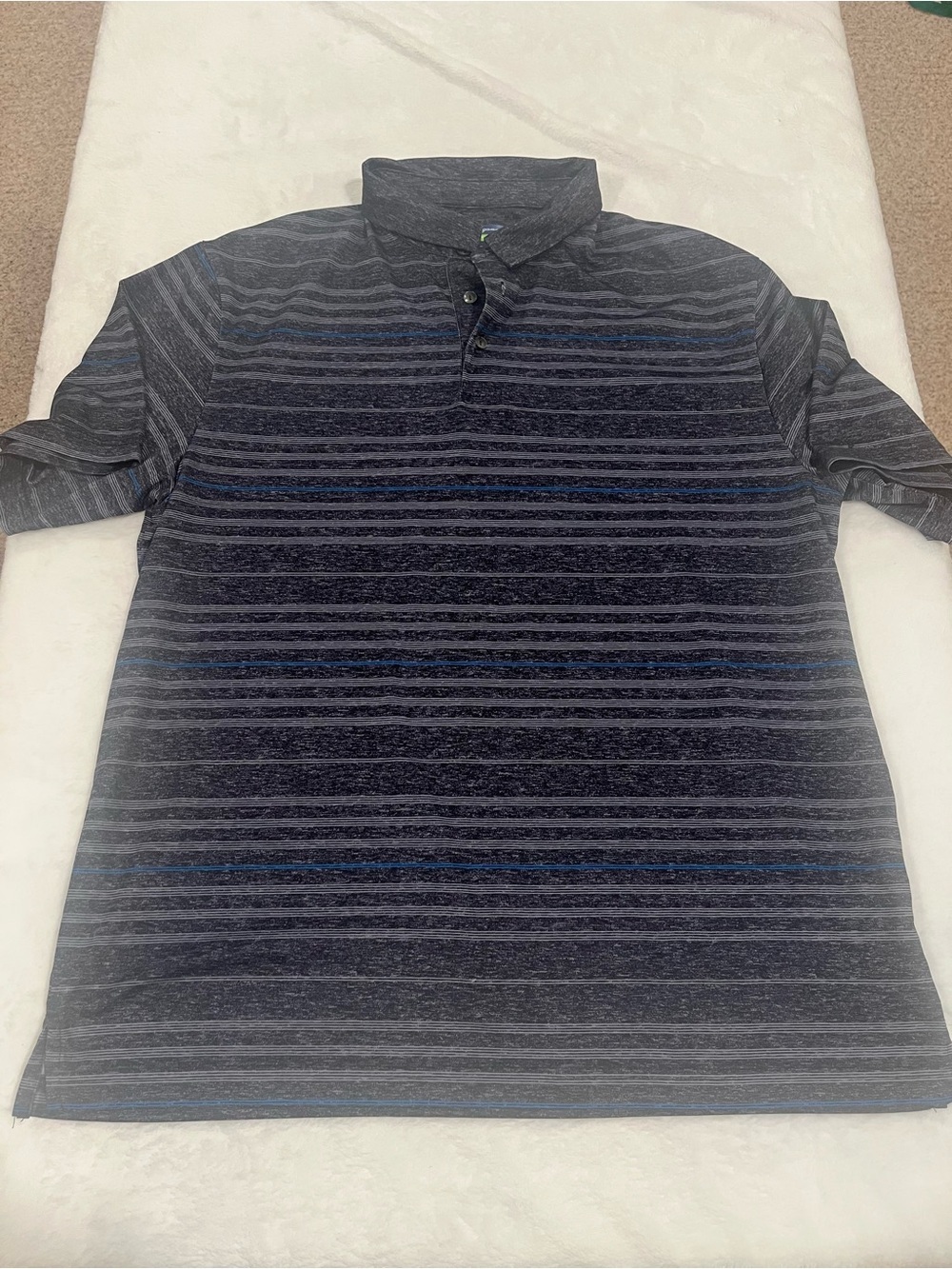 Ben Hogan Performance Striped Golf Polo Shirt - Size Large